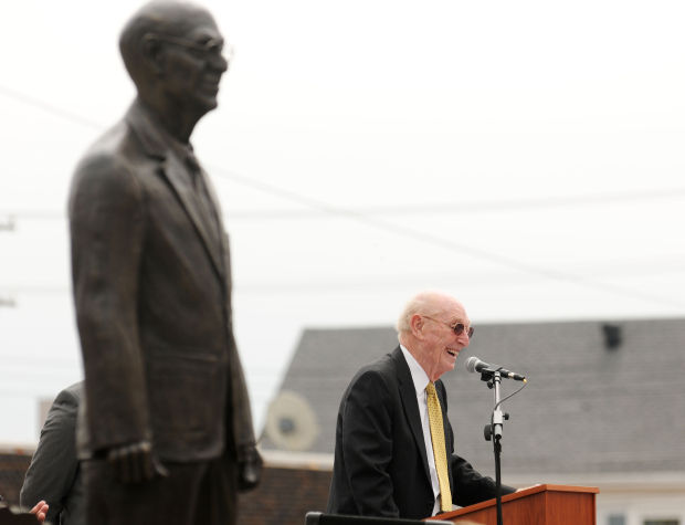 56. In 2013, Butler was honored for his service with a monument. That monument, a life-size bronze statue of Butler, is located on Tower Square in Marion.
